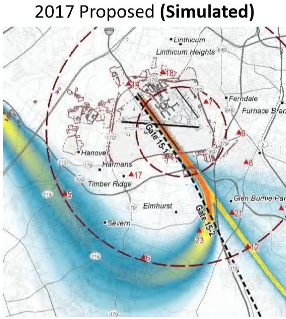 Bwi Flight Path Map Bwi Nextgen Mid/Post Changeover