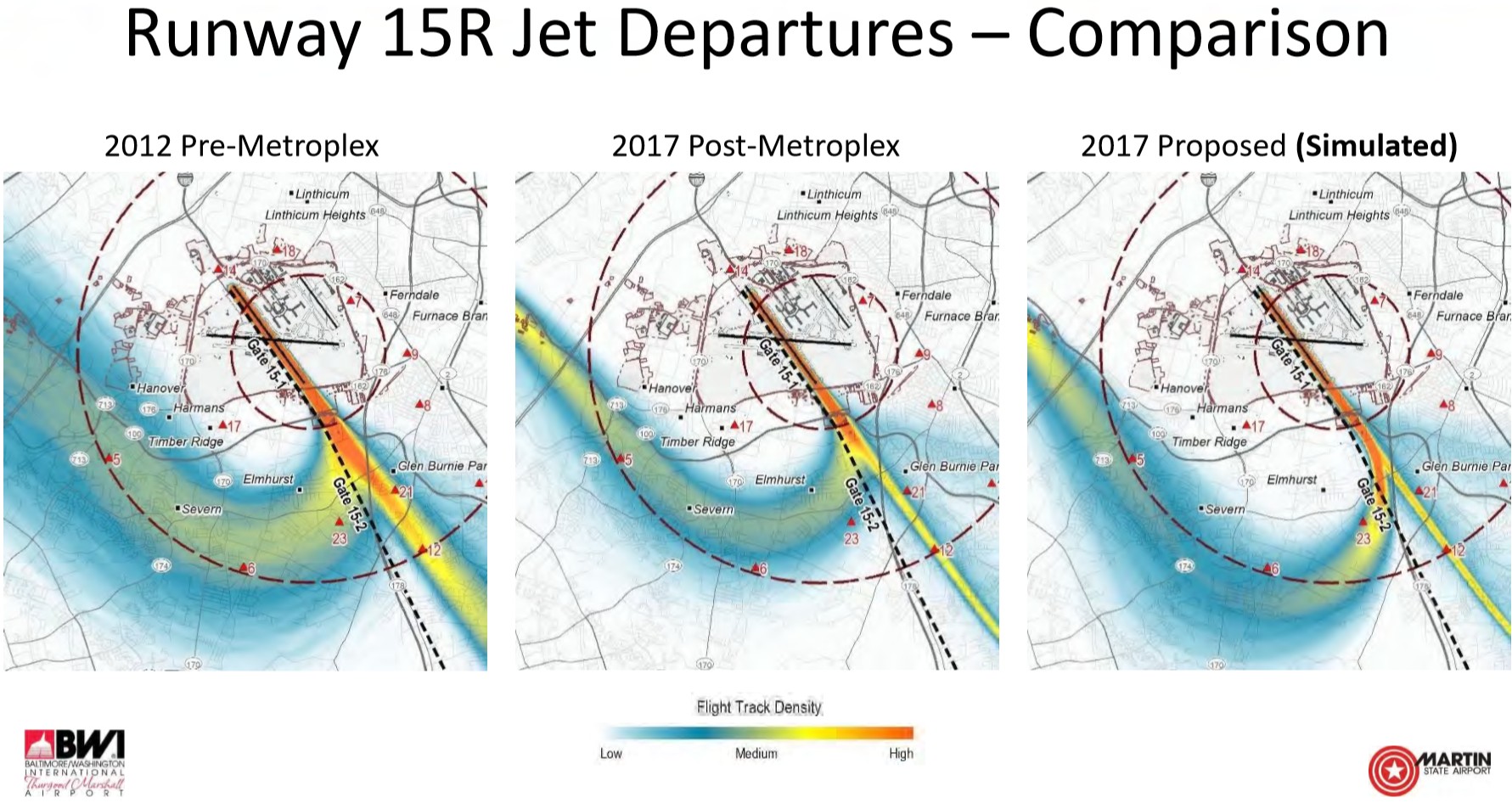 Bwi Flight Path Map Bwi Nextgen Mid/Post Changeover